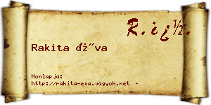 Rakita Éva névjegykártya